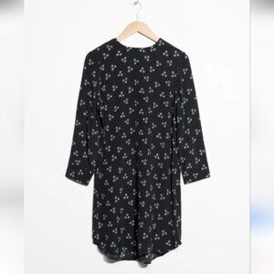 & OTHER STORIES | Back Slit Butterflies Dress Black Sz 6